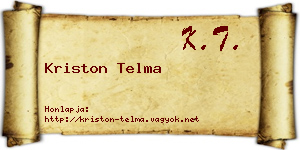 Kriston Telma névjegykártya